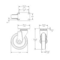 31-SPD5-0 MODULAR SOLUTIONS CASTER 5" SWIVEL TOP PLATE